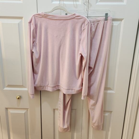 Juicy Couture Sleepwear size L , Pink with Silver Rhinestone Lettering - Picture 3 of 11